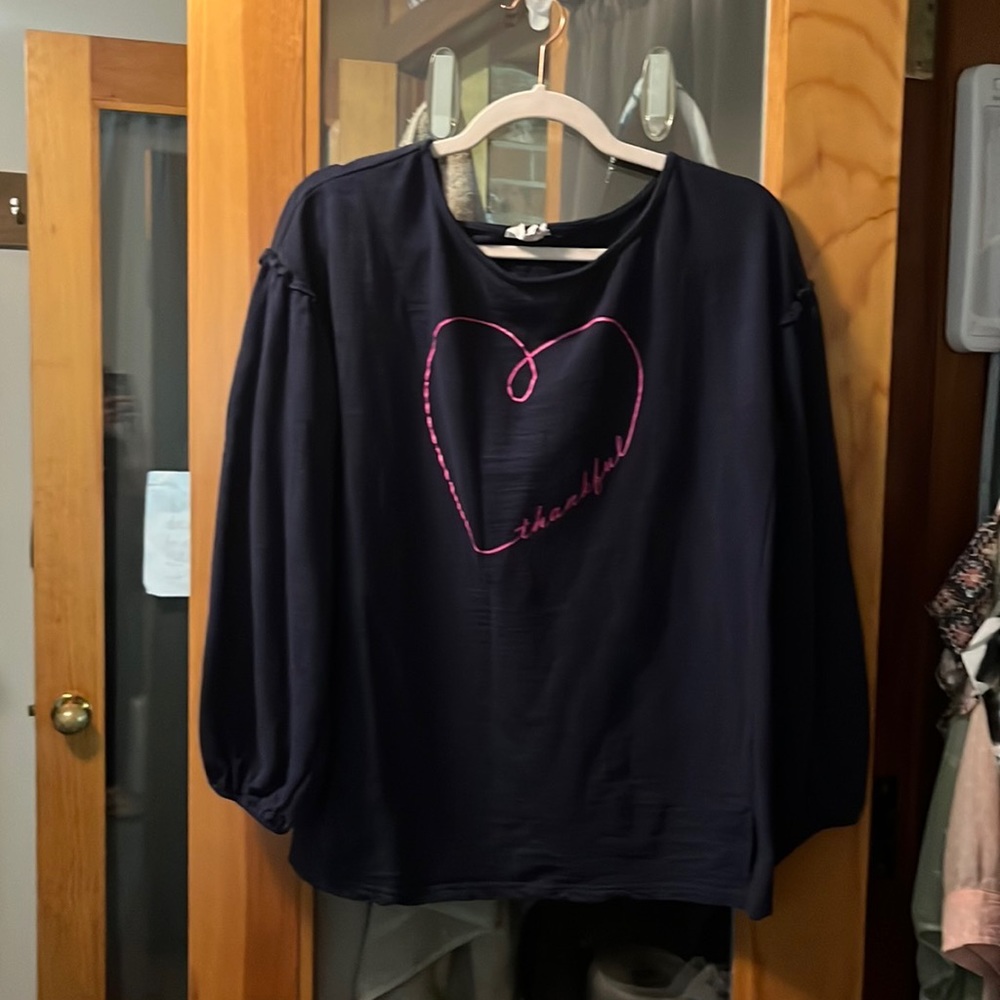 Simple by Suzanne Betro “thankful” sweatshirt size L